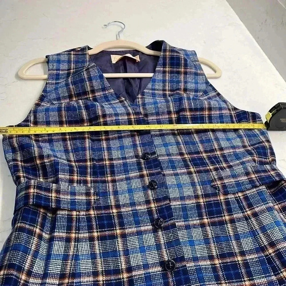 Women’s Vintage Pendleton Blue Plaid Wool Vest Size: 16 - Picture 5 of 6
